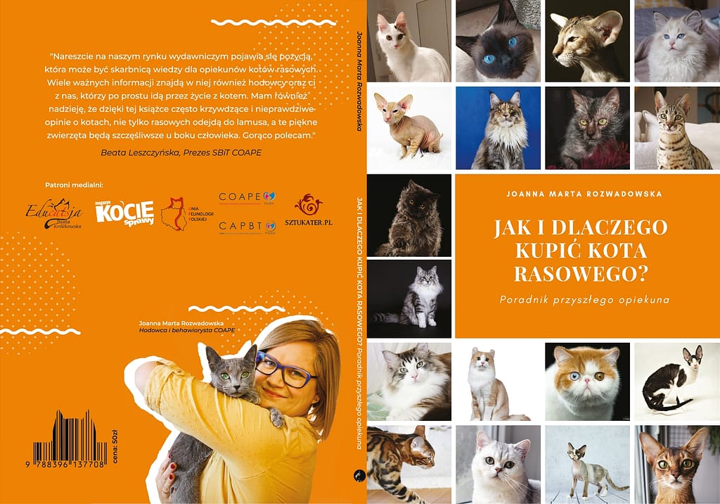 Gdzie kupić kota? Jaka rasa kota jest najlepsza? Książka jak i dlaczego kupić kota rasowego, okładka